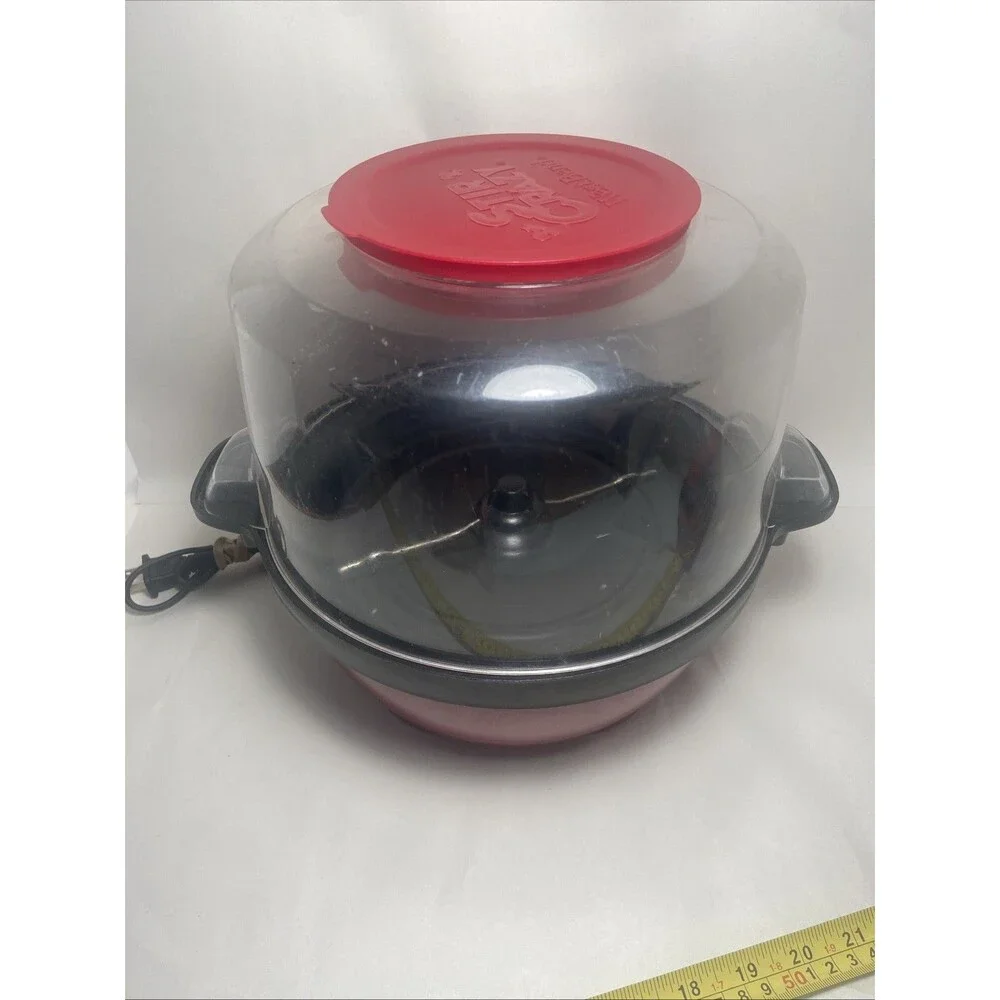 West Bend Stir Crazy 6 Quart Popcorn Popper, Electric, Hot Oil Popper, Red